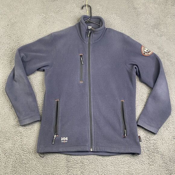 Helly Hansen Jacket Full-Zip Polartec Fleece Workwear Coat Medium Blue - Picture 1 of 11